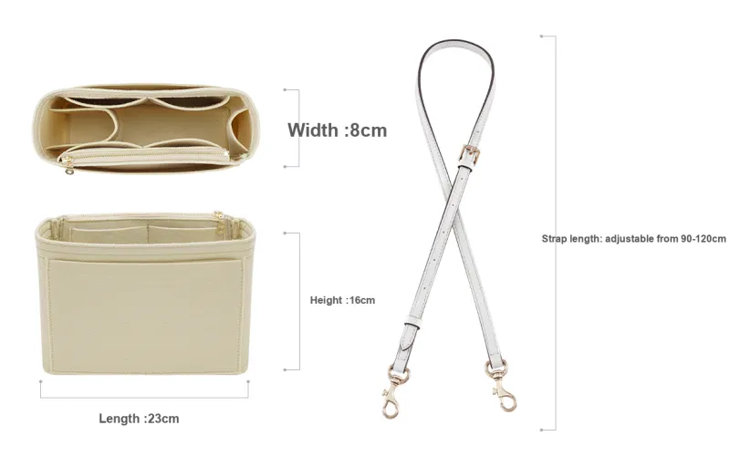 Kim Yeon sha Artificial Leather Bag Strap Women's Milk Tea-22