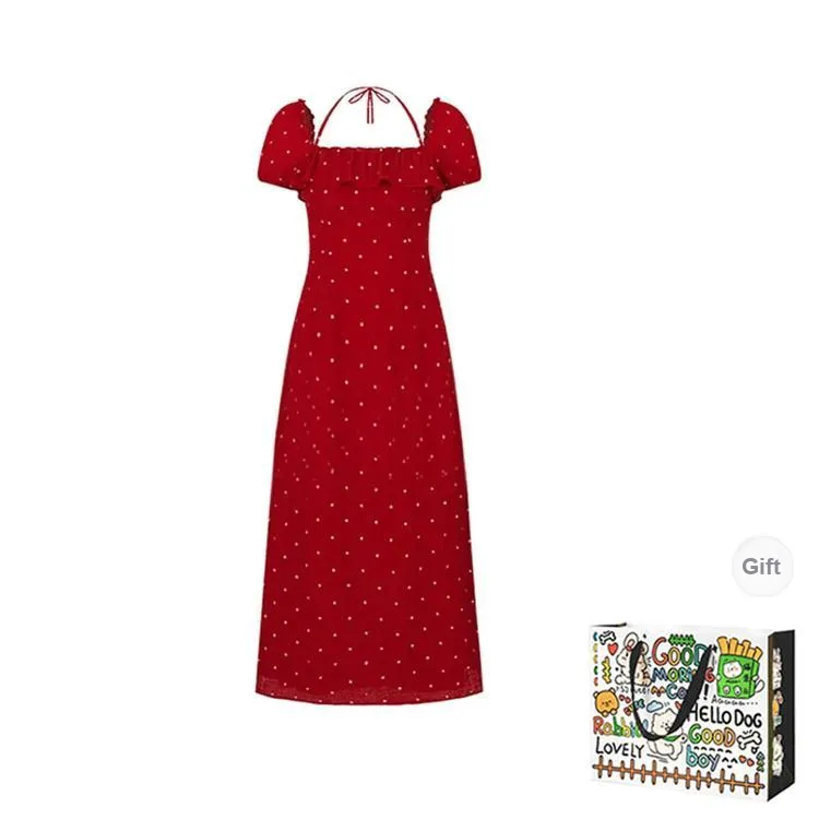 HAPG Short Sleeved Dress Women's Red-0