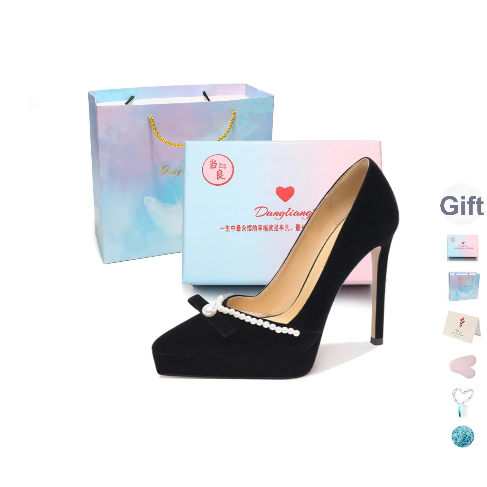 Be Good Высокие каблуки Женские Черный Набор в подарочной коробке