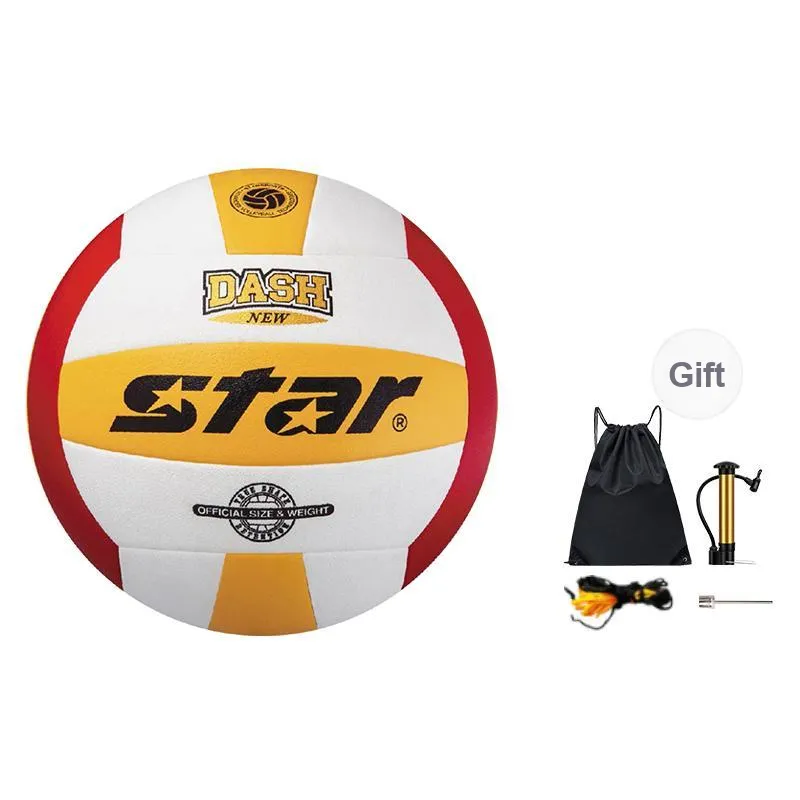 Star PU Size 5 Ball Volleyball Unisex Yellow Red White-0