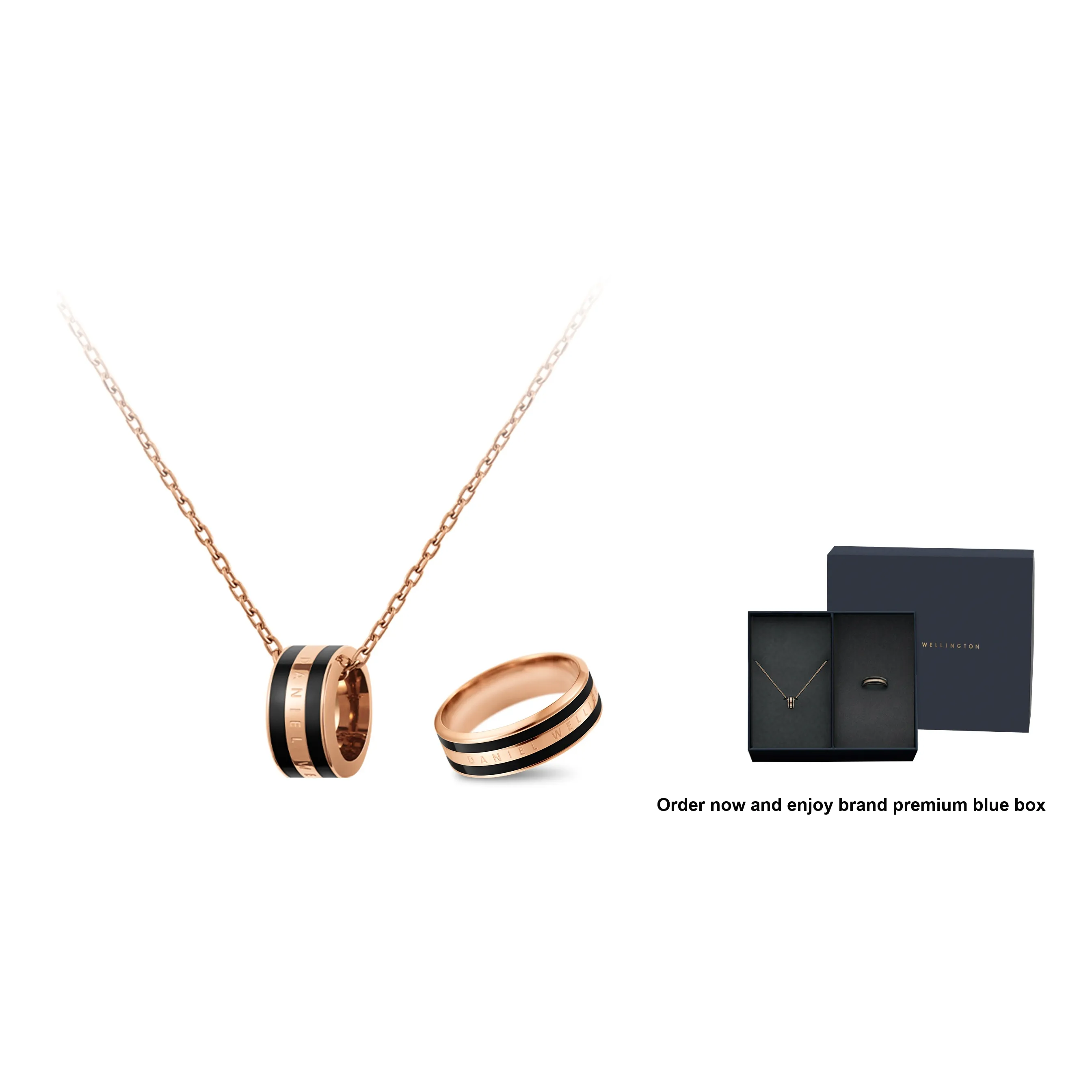 Daniel Wellington Alloy Necklaces Unisex Black Gold & Black Gold