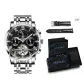 Steel Band Jet Black[Comes with Genuine Leather Strap]
