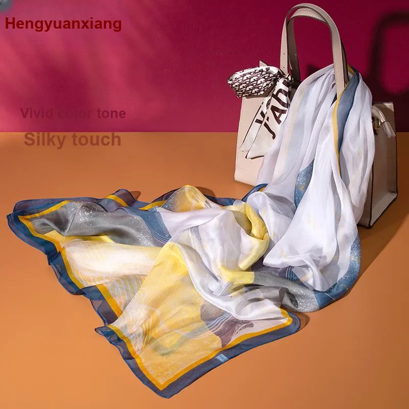 H YXIANG Silk Scarves Women's-8