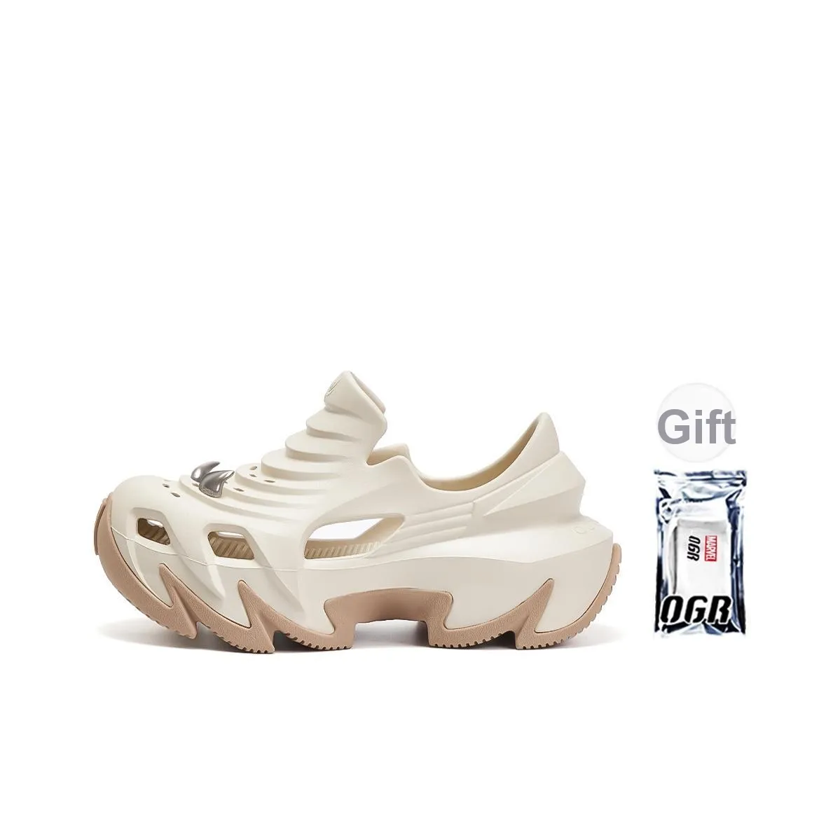 OGR DragonSpike Clog 5cm Unisex Beige Upgraded Accessories