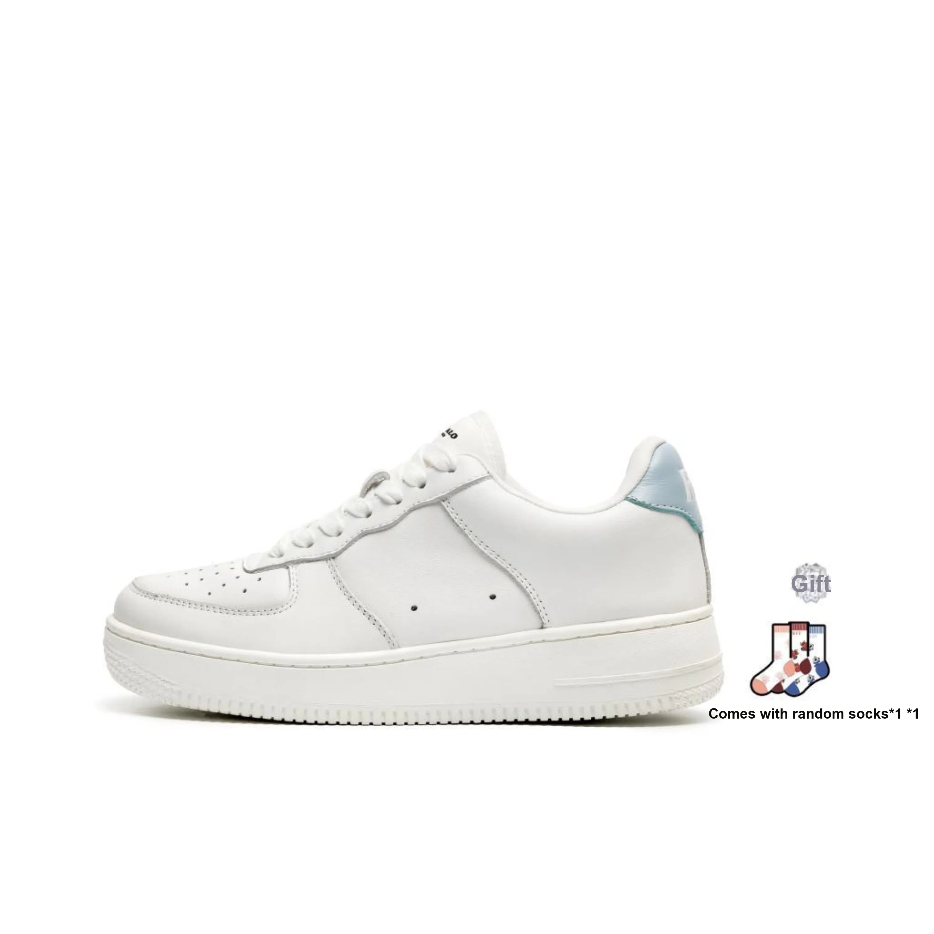 BUFFALO BOUND Warm Slip Resistant Low Top Skateboard Shoes Unisex White