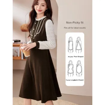 Like The Age Of Water Long Sleeved Dress Women's Coffee