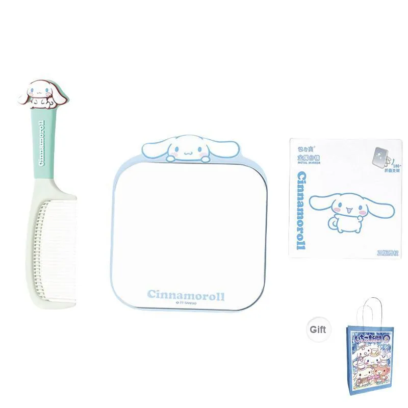 ALL SERIES x Sanrio Cartoon Iron Metal Mirror Comb Set Dormitory Essentials Dormitory Home Use Bedroom Desktop-26