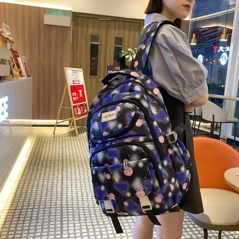 OURFUN Nylon Backpack Unisex Multicolor-1