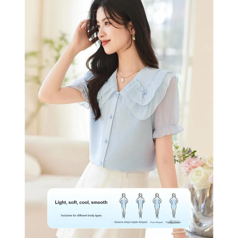 Like The Age Of Water Summer Shirt Women's Blue-2
