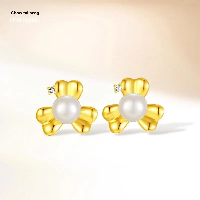 CHOW TAI SENG Pearl Stud Earrings Women's-3