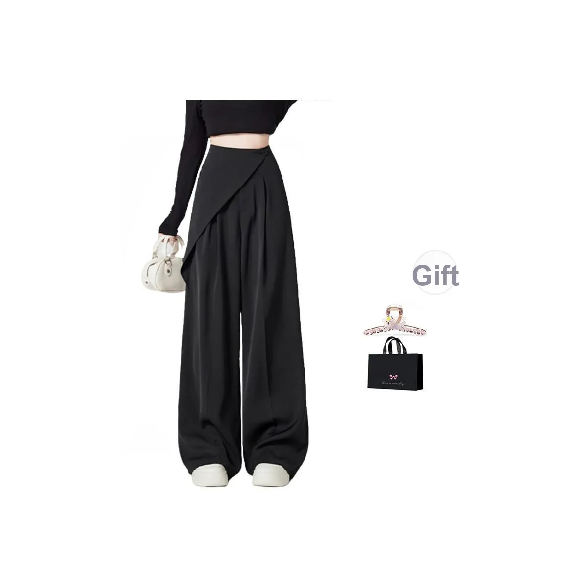 Aimilian Черные Женские Повседневные Брюки