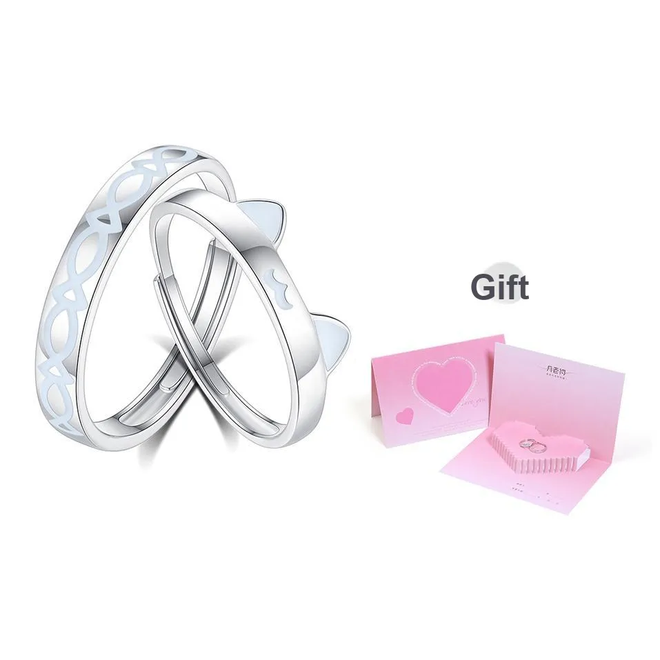 MINTLEAF Copper Rings Unisex Silver White