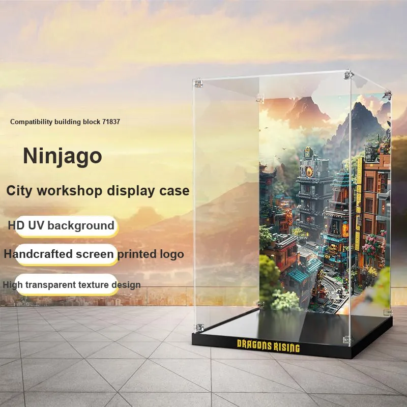 LIGHT YOUR BRICKS Ninjago City Workshop Display Case Model Accessories-6