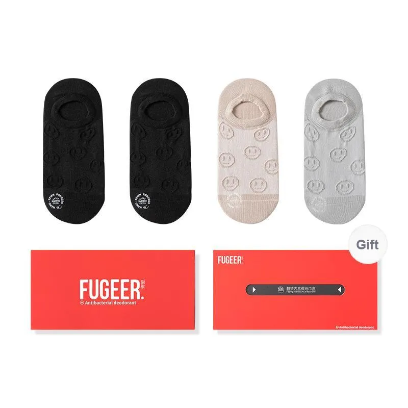 FUGEER No-Show Socks Women's Box 4-Pack-4