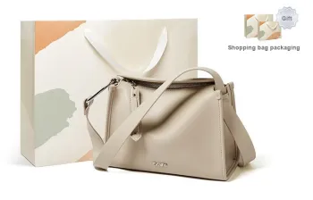 15 MINS Cow Leather Crossbody Bags Shoulder Bags Medium Size Women's Smoke Gray/Apricot/Midnight Black