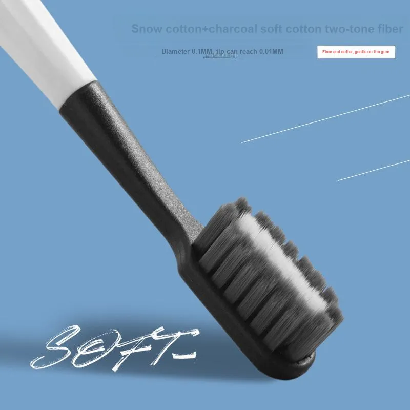 XIAONIULIXIANJI Soft Bristle Premium Toothbrush Wholesale Factory Bulk Pack 6 Pcs Square Hole Black White Family Set-2