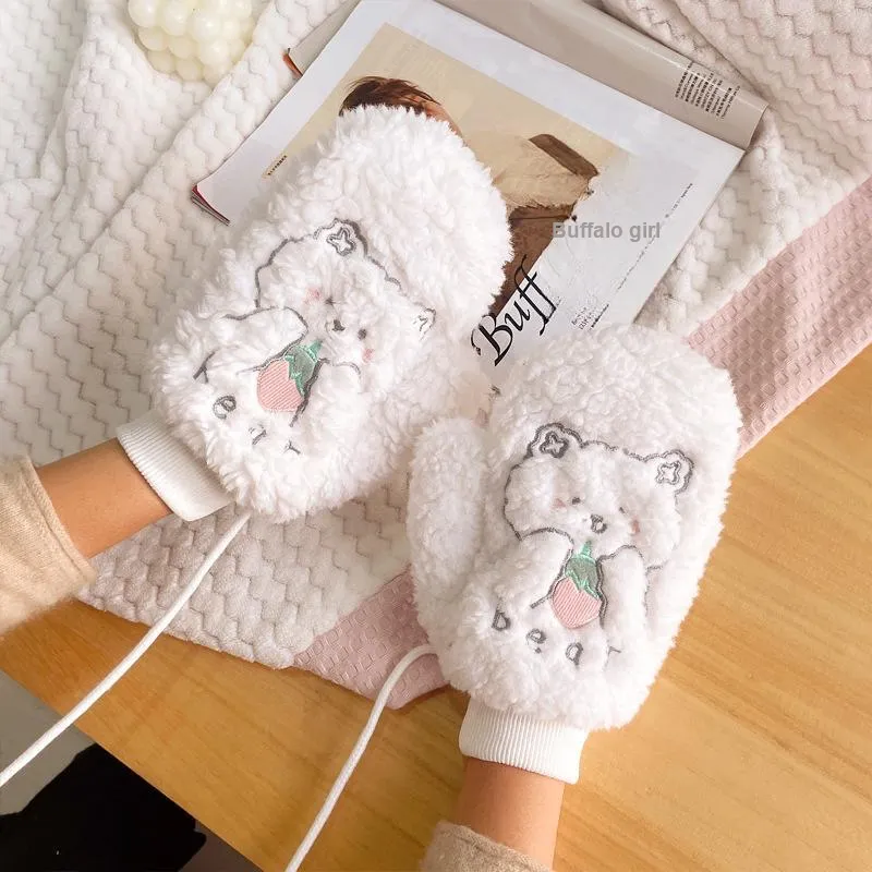 BAIJUAN Polyester Knit Gloves Women's-1
