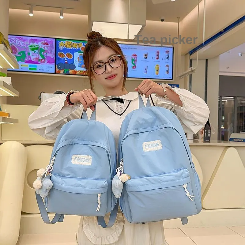 GOBLIN SHARKS 1759 Nylon Backpack Regular Unisex White/Black/Pink/Blue/Yellow-19