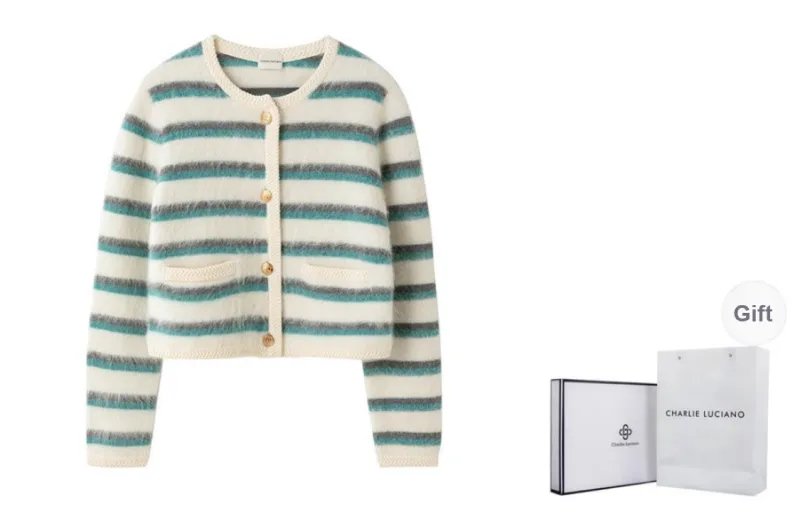 Charlie Luciano Sweater Women's White Blue-1