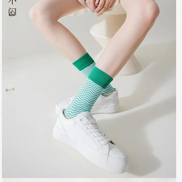 Woven Pear Unisex Mid-Calf Socks-5