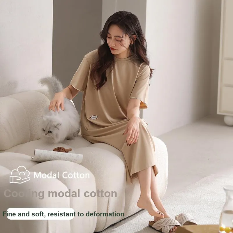XIA.WA.ZHI.XIU Nightgown Women's Camel-2