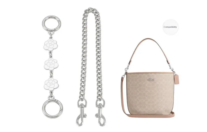 Lan Bao Fan Alloy Metal Bag Accessory Bag Strap Women's Gold/Silver-55