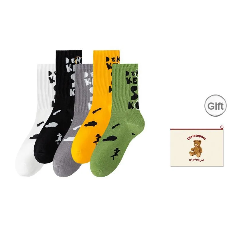 Caramella Mid-Calf Socks Men's Shopping Bag Combo Set-11