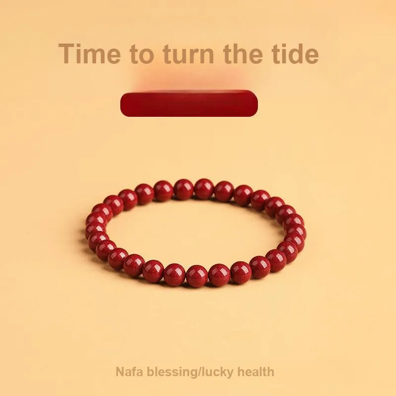 Baozhi Reconstructed Cinnabar Jade Bracelets Unisex-15