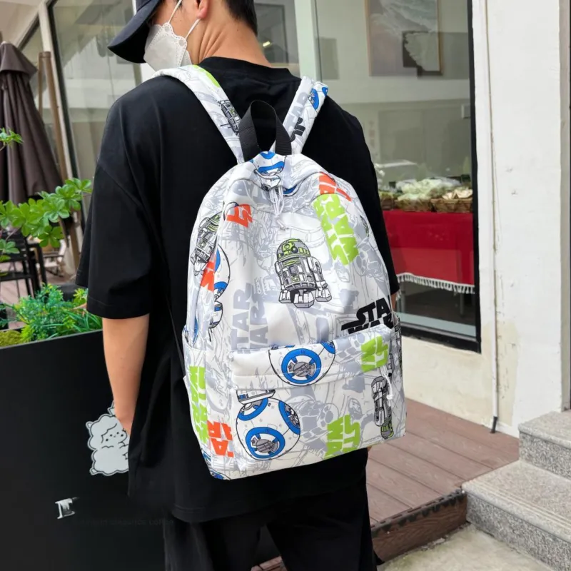 AIBAG Oxford Backpack Unisex Black/Orange/Green-20