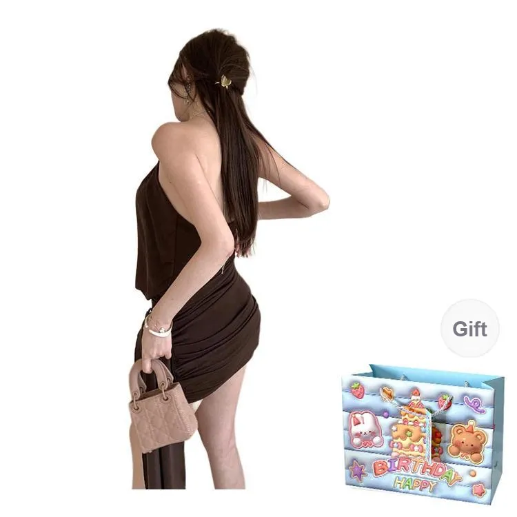 QUIET ANGEL Sleeveless Dress Women's Coffee-1