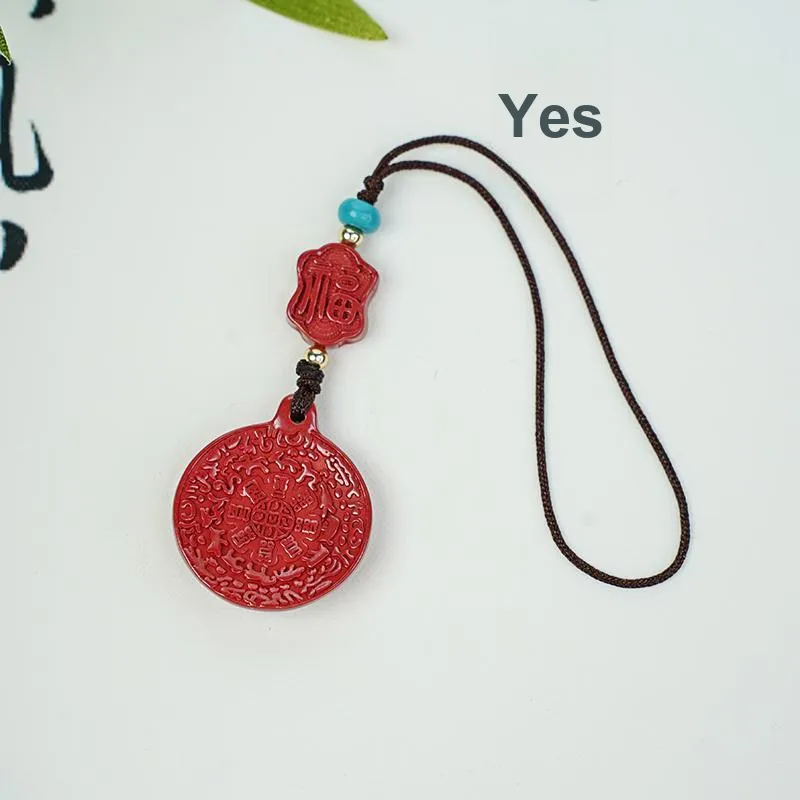 Two Nine Long Time Reconstructed Cinnabar Jade Pendants Unisex Reconstructed Cinnabar-2