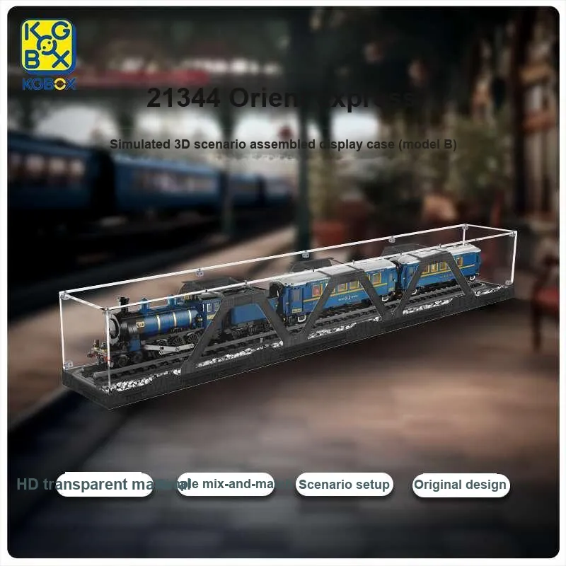 KGBOX Used For LEGO Building Block IDEAS 21344 Orient Express Train Figure Display Case Model Accessories-12