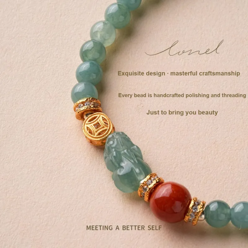 Amy's Garden Glutinous Jade Blue Water Jadeite Bracelet Women's-2