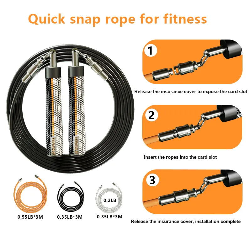 MOGOLD Sports & Fitness Non Countable Jump Ropes Adults Handle Material Aluminum Alloy+Rope Material Steel Wire 3m-3