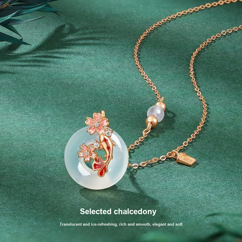 Diamond International Chalcedony Necklaces Women's-5