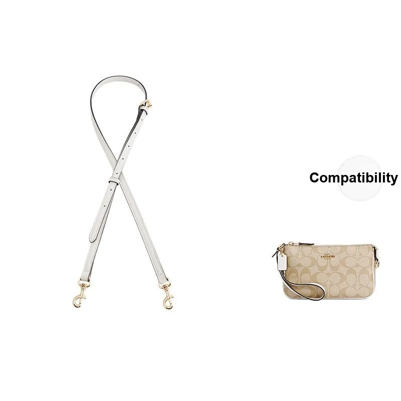 Luxury Care Artisan Workshop Microfiber Leather Bag Straps Women's White/Brown