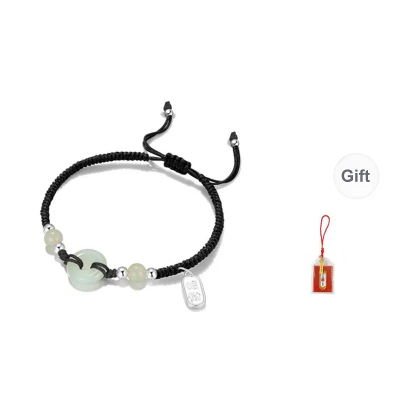 LUXLINE Bracelets Pale Greenish White Jade Unisex-10