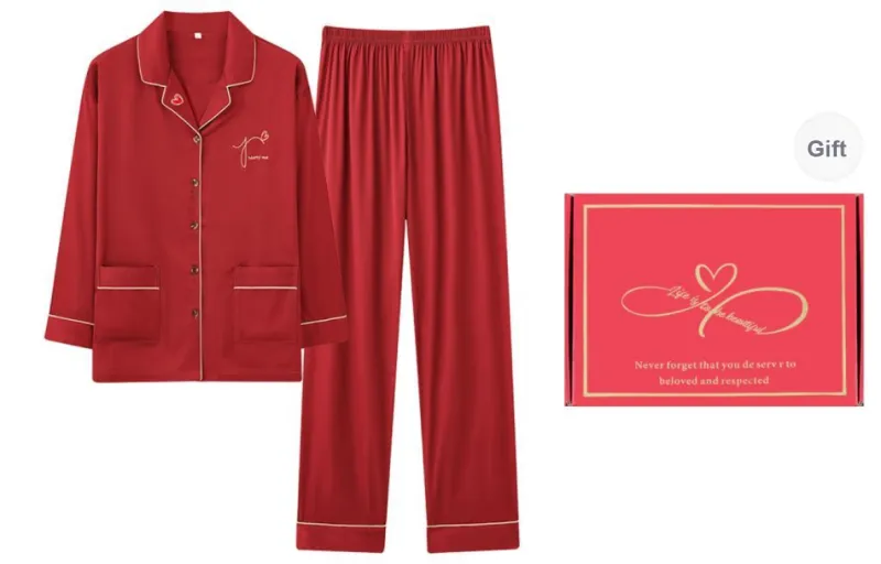 MIIOW Honmei Series Pajama Set Women's Gift Box Set Red-0