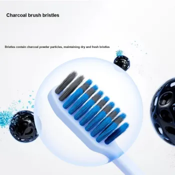 CANBAN Charcoal Fiber Soft Brush V Shaped Toothbrushes Cleaning And Freshening Breath 1 Piece/3 Pieces
