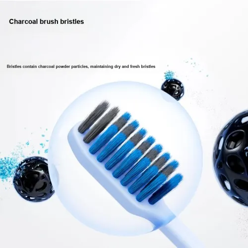 CANBAN Charcoal Fiber Soft Brush V Shaped Toothbrushes Cleaning And Freshening Breath 1 Piece/3 Pieces