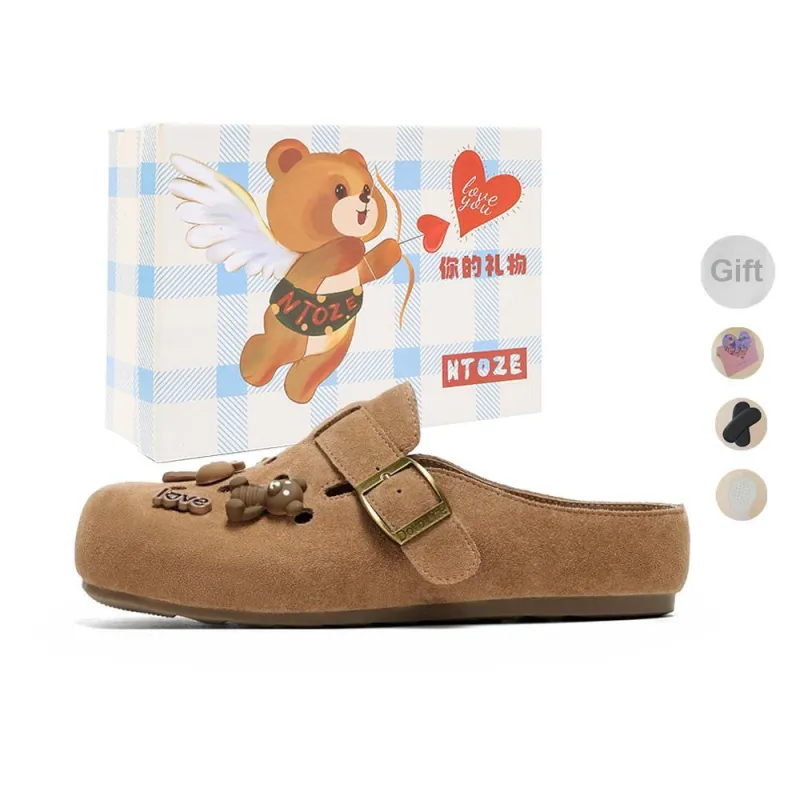 NTOZE Abrasion Resistant Slip Resistant Wrap toe Slippers Women's Gift Box Set-4