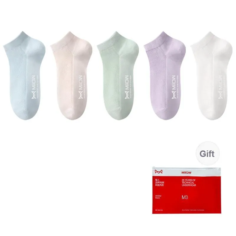 MIIOW Cool One Summer Series Ankle Socks Women's Shopping Bag 5 Pack-14