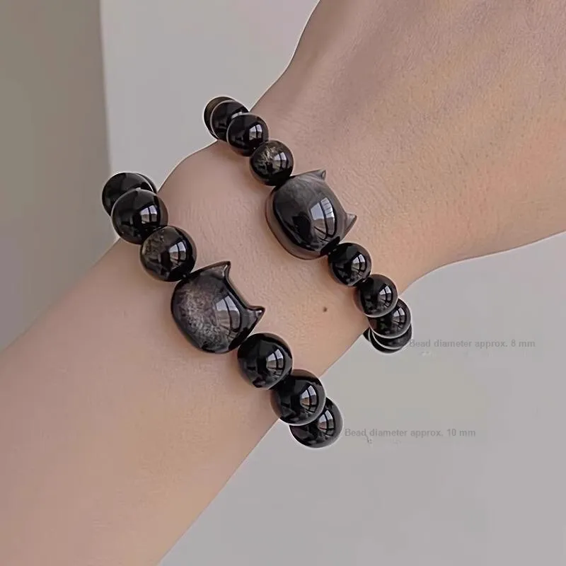 JIUHUASHAN Obsidian Bracelets Unisex-3