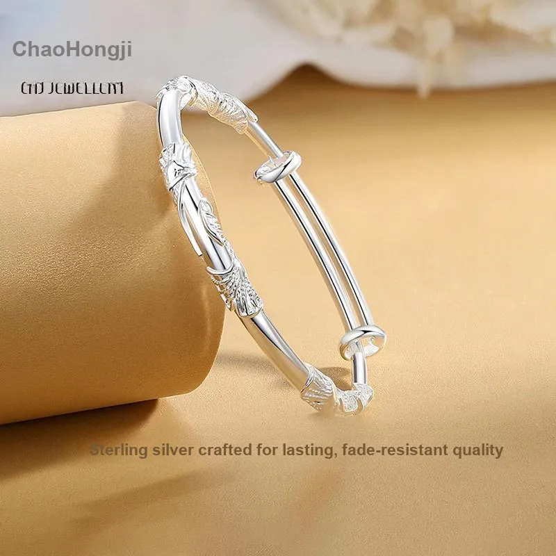 CHAOHONGJI 999 Fine Silver Bangles Women's-2