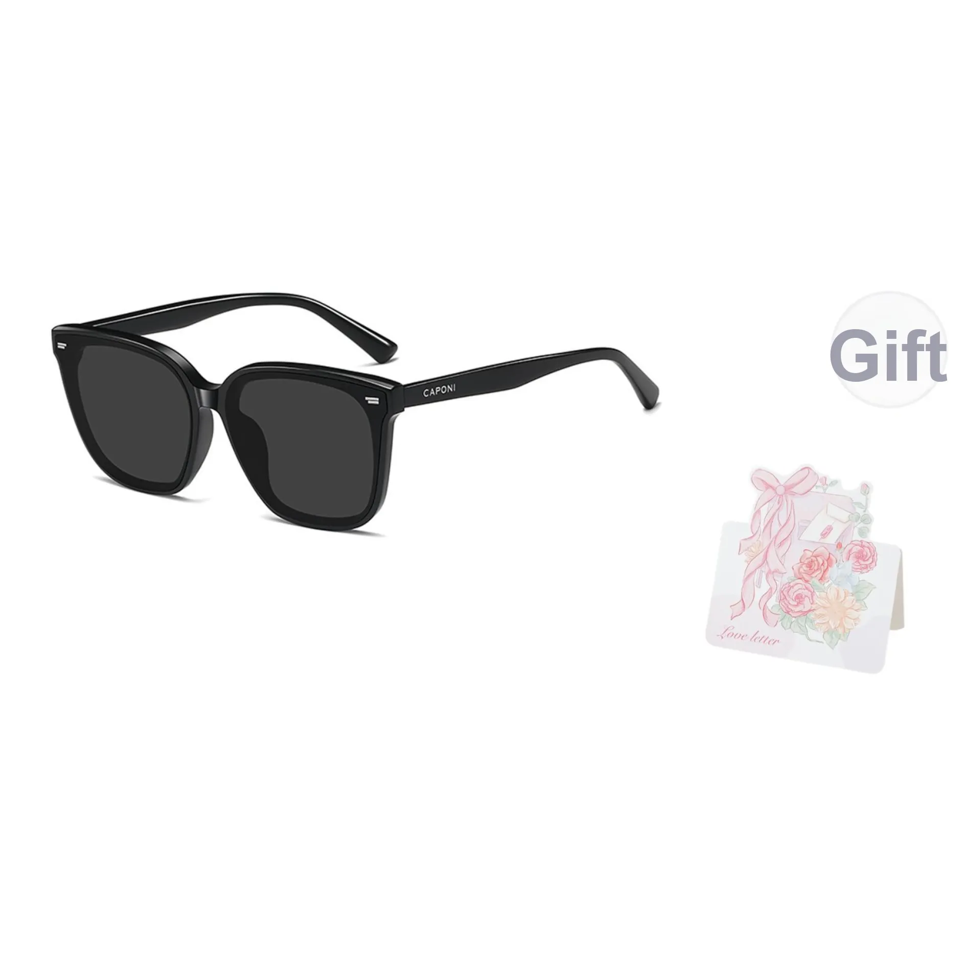 CAPONI TR Памятный пластик Квадратные Солнцезащитные очки Унисекс