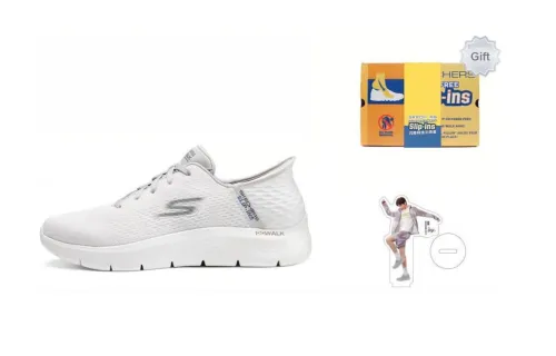 Skechers Slip Ins Durable Breathable Low Top Casual Running Shoes Men's White Gray Box