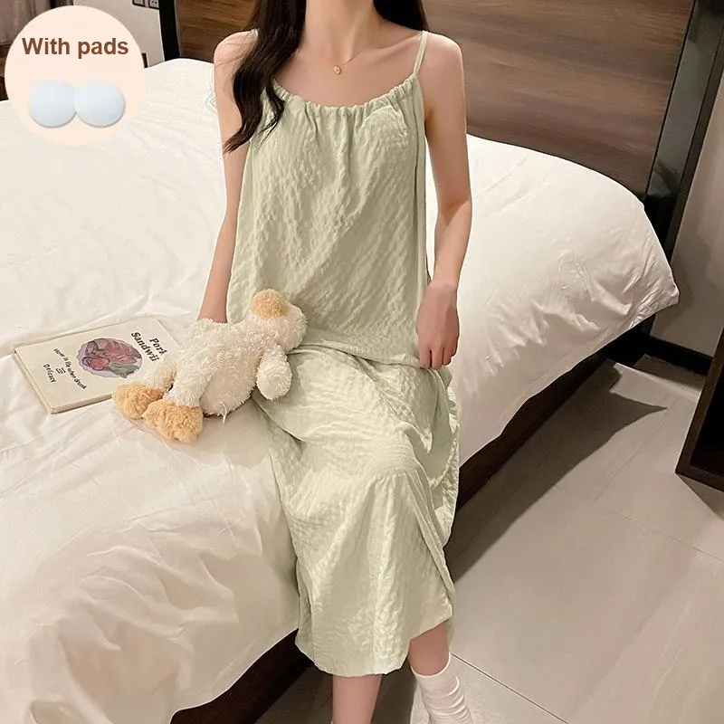 CAIHENGTONG Nightgown Women's Mint Green-1