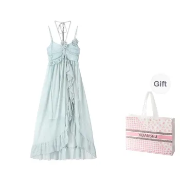 XUANSHU Slip Dresses Women's Light Blue
