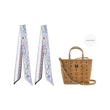 Fabric Silk Scarf Bag Strap Women's Multicolor