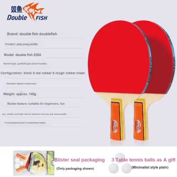 DOUBLEFISH Ping Pong Paddles Unisex All Wood Double Beat Set